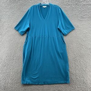 Habitat Clothing Dress Womens XL Blue Paris Stretch Knit Relaxed Pockets Shift
